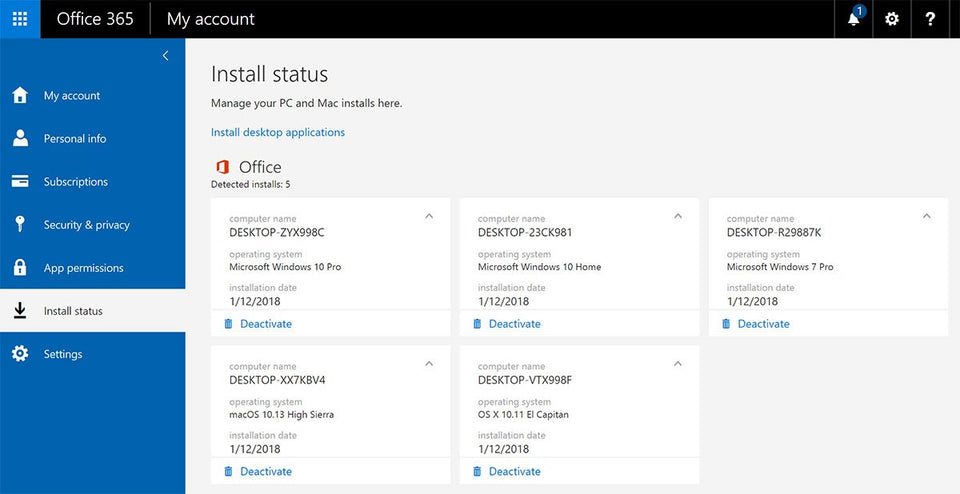Microsoft Office 365 Professional Plus For 5 Devices, Lifetime PC / MAC
