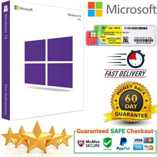 Windows 10 PRO Professional License - RETAIL DIGITAL Instant product key